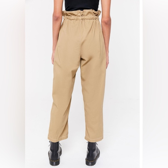 URBAN OUTFITTERS | UO Terra High Waisted Paper-bag Pant in Khaki - Picture 4 of 15